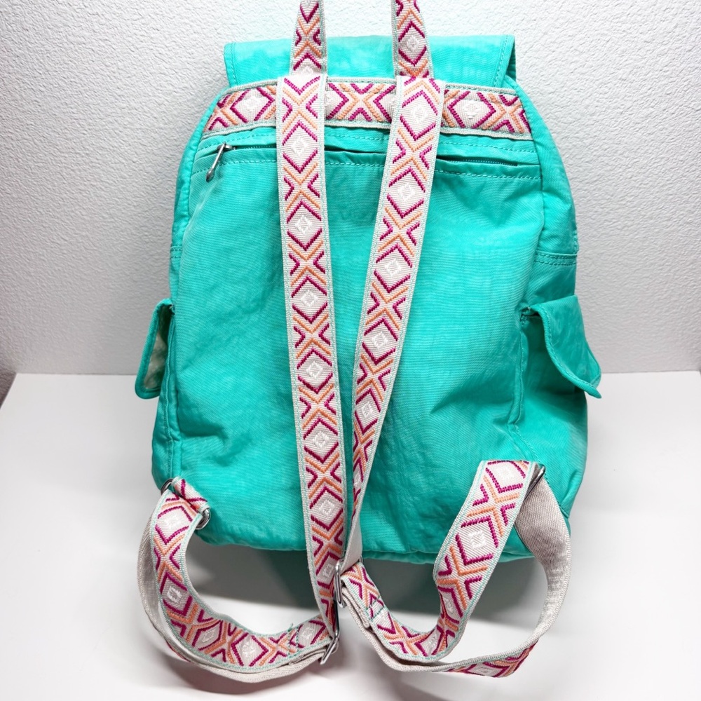 Kipling Ravier City Backpack Aztec Strap Breezy Turquoise - Picture 10 of 12